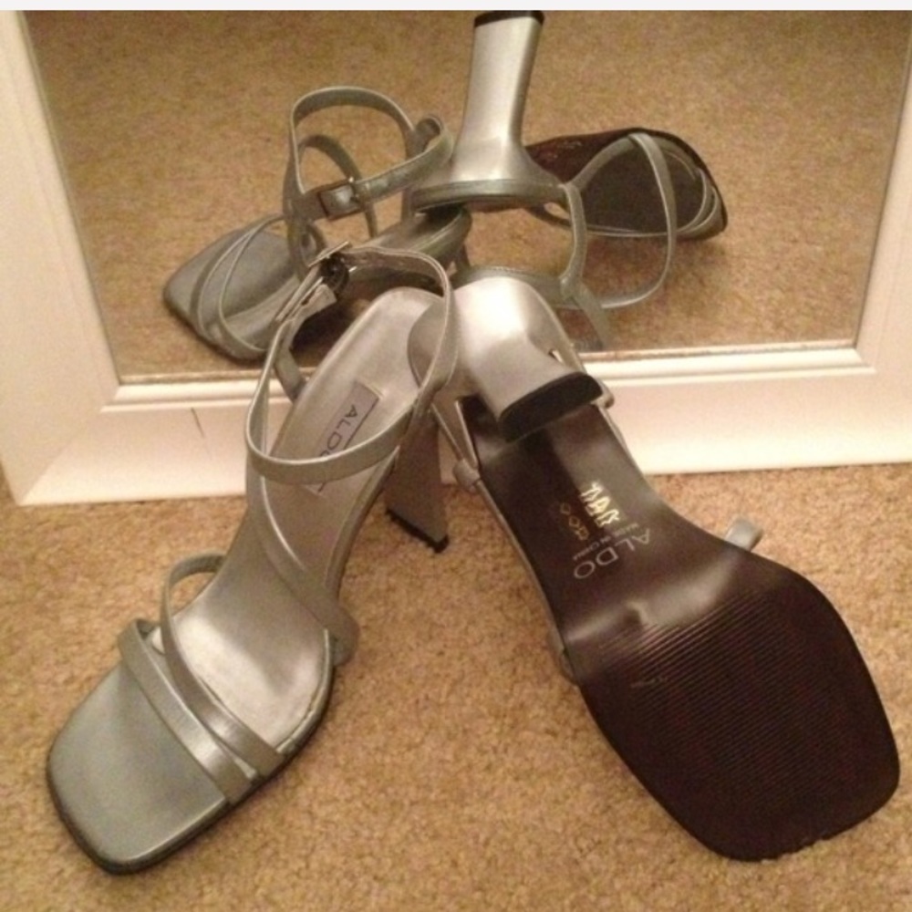 Aldo-Xcert-Silver dress sandals